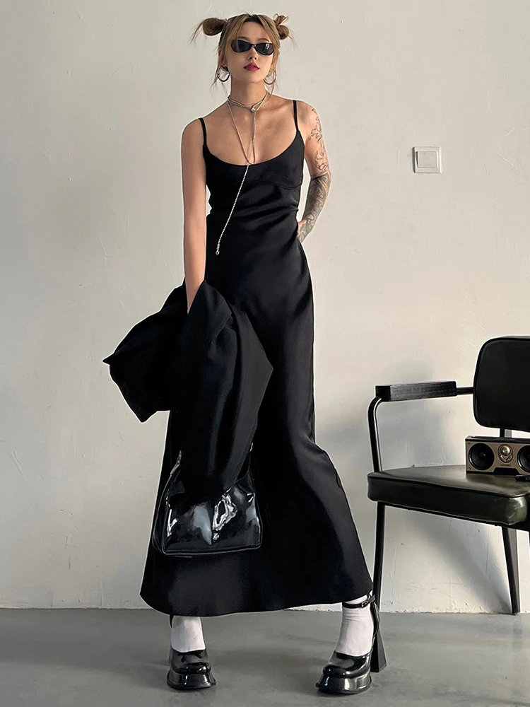 Женское платье-костюм из двух предметов [MODX] черное свободное Повседневное