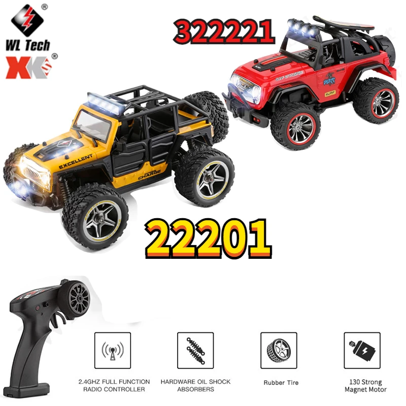 

Wltoys 322221 22201 1/22 RC Car 2.4G Mini Drift Cars 2WD Off-Road Vehicle Model with Light RC Truck Children's Toy for Kids Gift