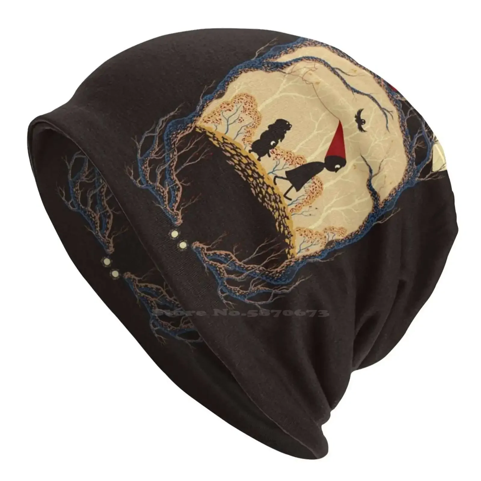 Вязаная шапка для путешествий Теплая Шапка-бини уличные шапки с Луной птицей и