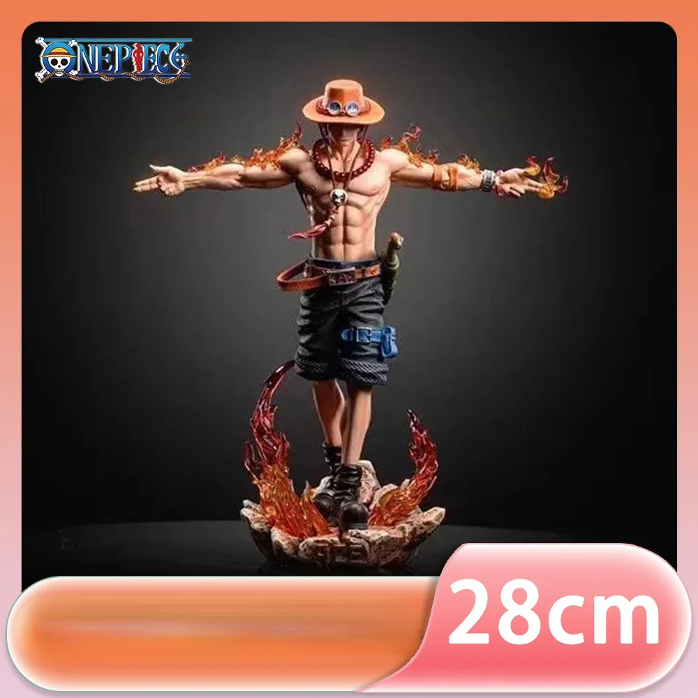 28 см цельная аниме-фигурка Portgas D Ace фигурка Fire Fist статуя из ПВХ модель куклы