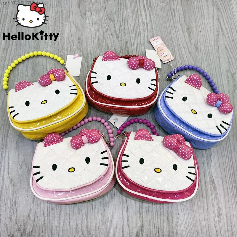 Hello Kitty Sanrio Kawaii Elegant Y2k Handbags Mini Fashion Harajuku Crossbody Bags Messenger Bag Versatile Cartoon Leather Bags