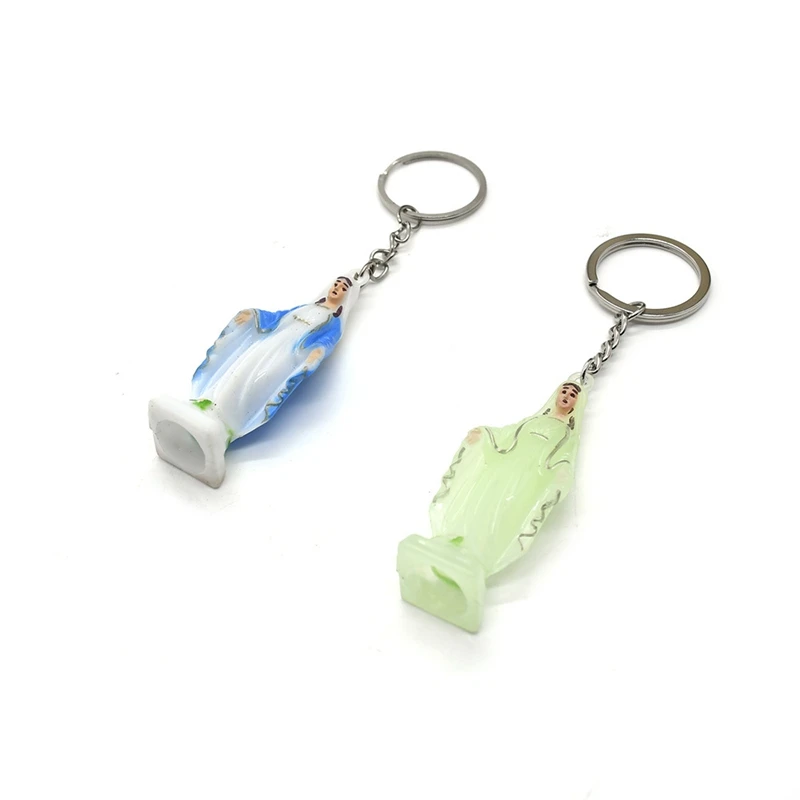 

QIGO Plastic Luminous Virgin Key Chain Long Reliigous Jewelry