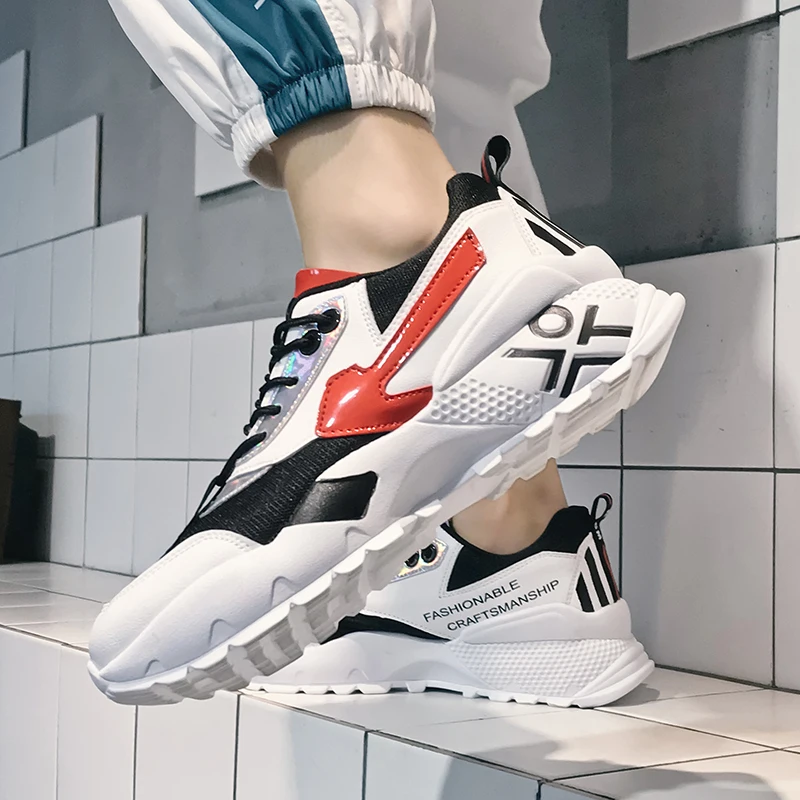 

Damyuan New Breathable Mesh Casual Men's Shoes All-match White Man Sports Running Shoes Four Seasons Non-slip Platform Sneakers