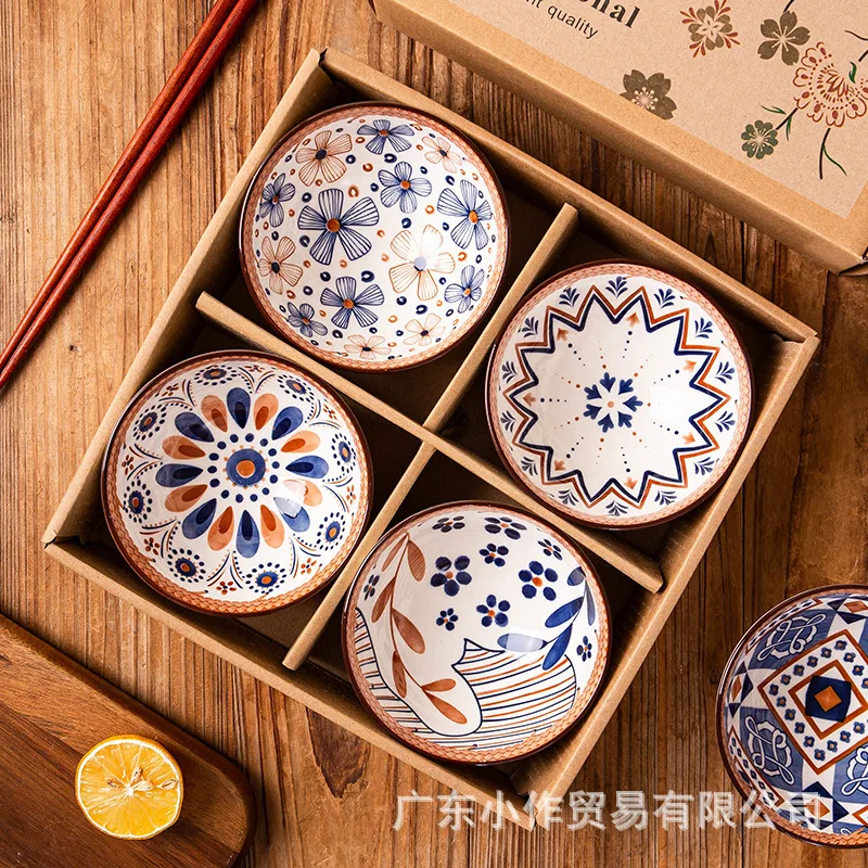 

Новая японская сине-белая фарфоровая чаша Zefeng, посуда, подарочный набор, открывающаяся с ручкой, подарок, 6 чашек, Подарочная коробка, керамическая чаша
