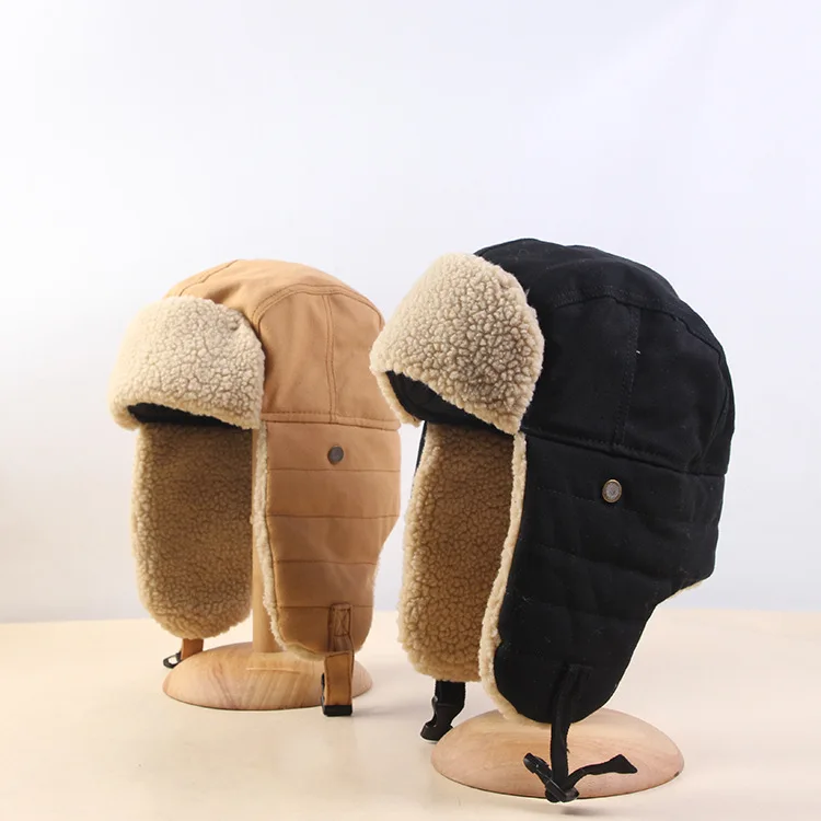 

Warm Bomber Hats Earflap Russian Hat Men Women Ear Flap Winter Hat Windproof Cycling Skiing Winter Snow Hats