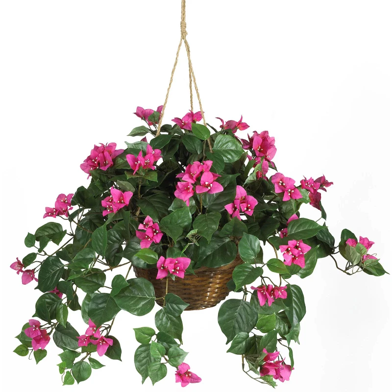 

Bougainvillea Hanging Basket Artificial Plant, Pink