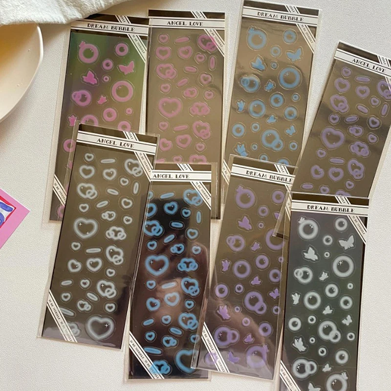 

1 Pcs Cute Ins Transparent Angel Heart Shape Sticker Decoration Scrapbooking Stationery Stickers Kawaii School Art Supplies