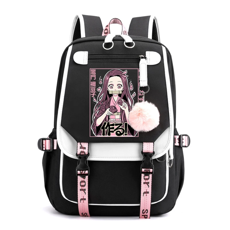 Demon Slayer Аниме Школьные сумки Canva Bag Cool Hot Harajuku Sutdent Funnny Manga Design Kawaii Рюкзаки