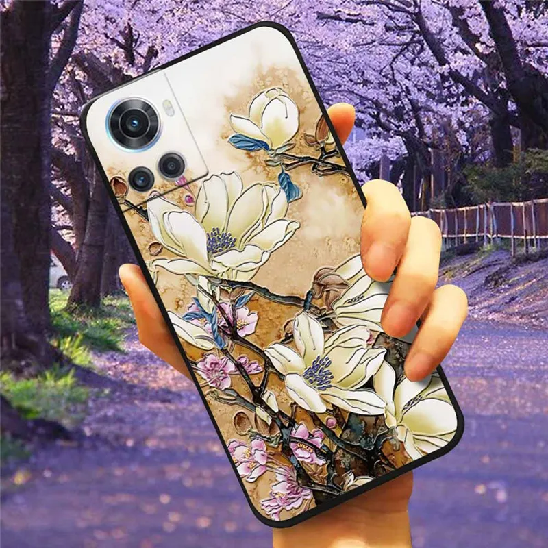 for oneplus 10r case 3d flower relief emboss silicone phone cover for oneplus 10r cases soft tpu fundas for oneplus10r 5g 6 7 free global shipping