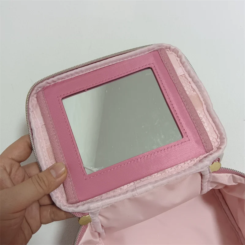 Rilakkuma Korilakkuma Bear косметичка-органайзер для хранения с зеркальной вышивкой розовая