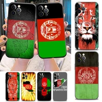 luxury phone case for iphone 11 12 13 pro max 7 8 se xr xs max 5 5s 6 6s plus case soft silicone cover afghanistan flag afghan