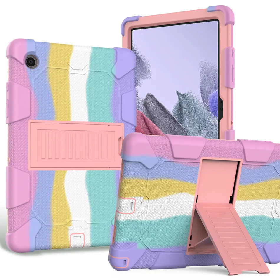 

Трехслойный защитный жесткий чехол-накладка для Samsung Galaxy Tab A8 2021 X200 X205, Силиконовый противоударный чехол с подставкой