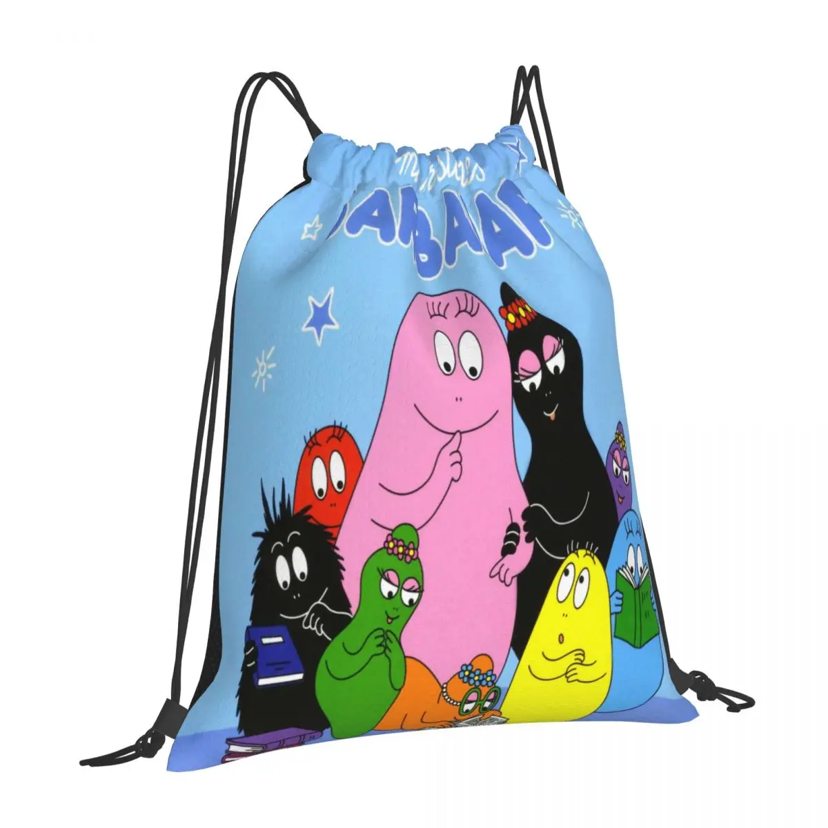 

Barbapapa 321 Drawstring Bags Backpacks Anime Cloth Bags Print Outdoor Travel Organizer Storage Bags Portable Sports Bag