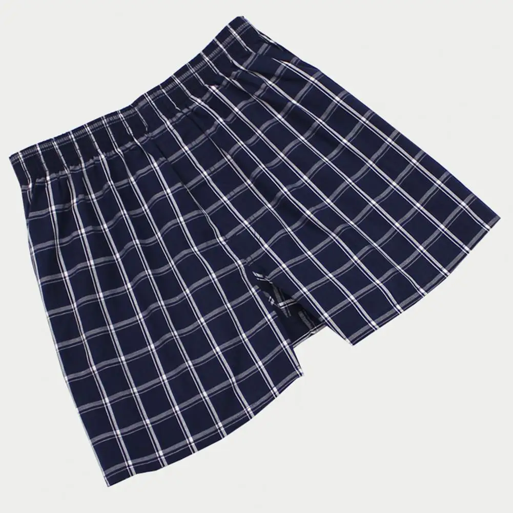 

Men Boxers Plaid High Waist Casual Great Stitching Men Briefs for Sleeping
