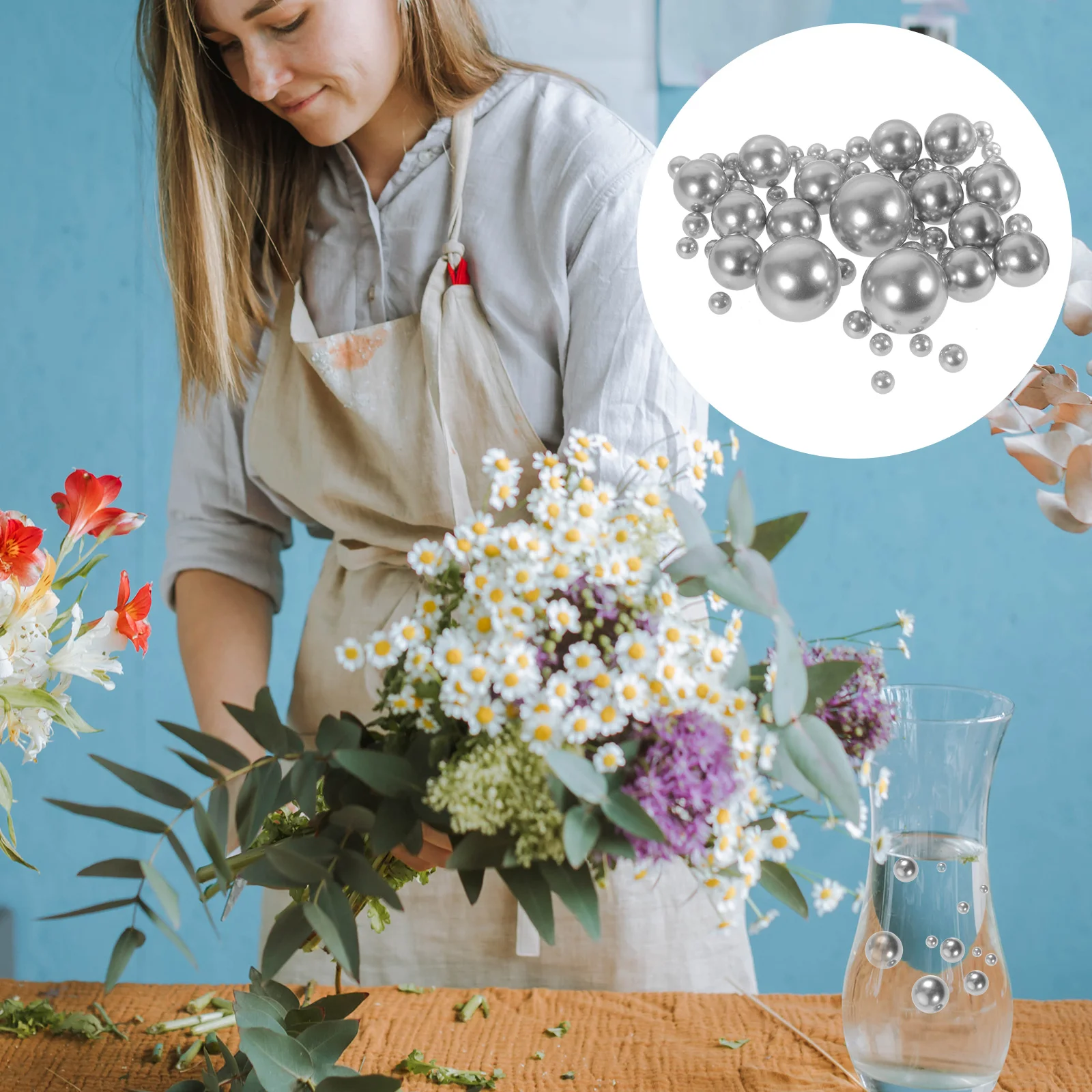 125 шт. ваза с жемчугом украшения для свадебной церемонии искусственный круглый