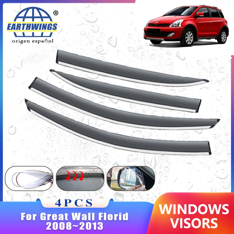 

4x Wind Shield for Great Wall Florid Cross 2012 2011 2008~2013 Accessories Deflectors Car Window Rain Eyebrow Guards Awning Trim