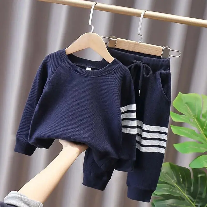 Cotton Tracksuit for Children Solid Baby Kids Autumn Clothing Long Sleeve Toddler Kid Clothing Sets Girls Boy Sportswear Clothes