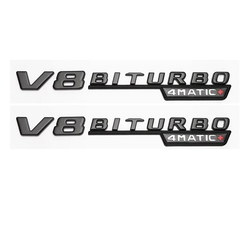 Эмблема с буквами для Mercedes Benz AMG V12BITURBO V8 BITURBO 4MATIC + наклейка логотипом на крыло хром