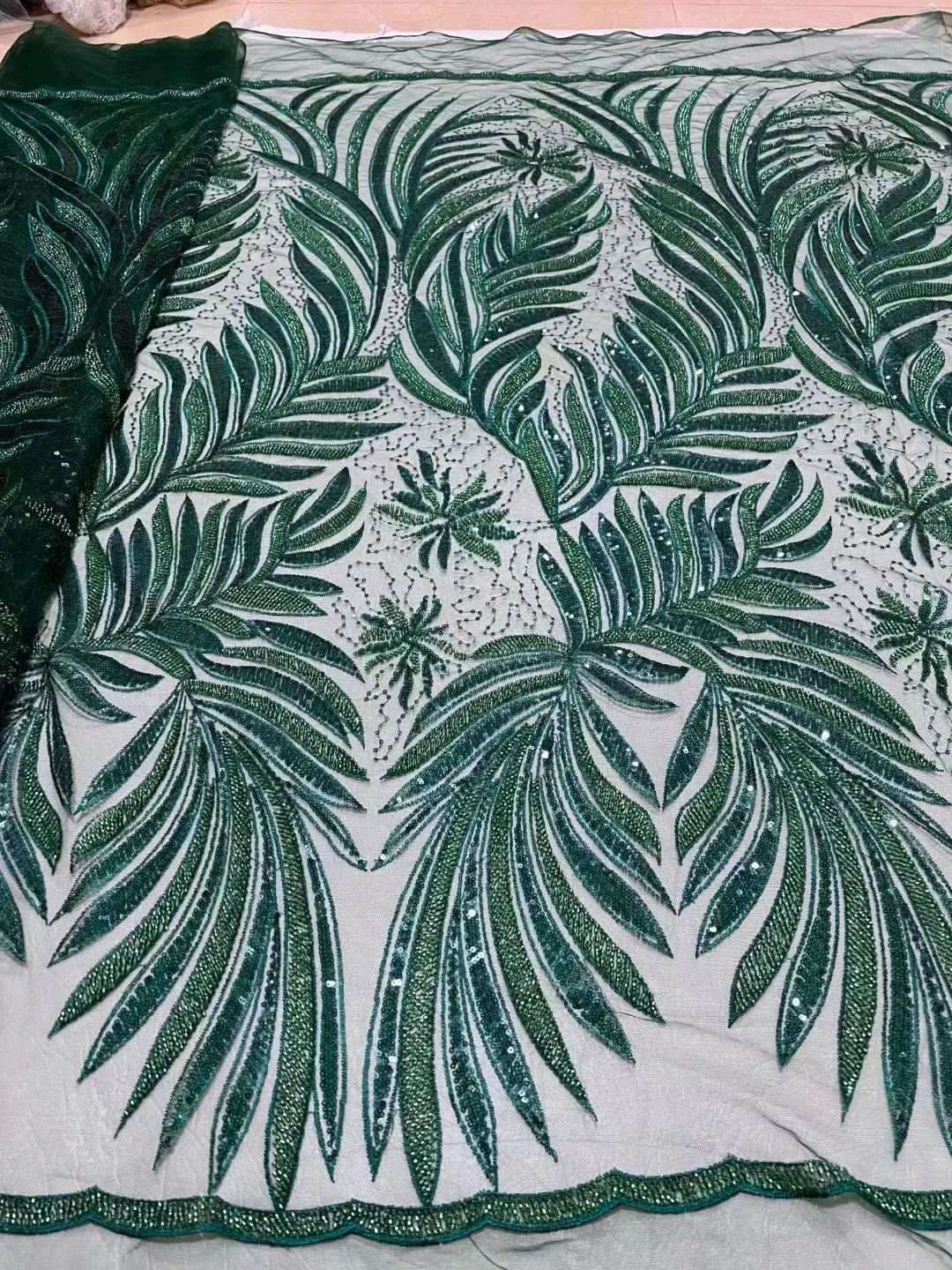 

Зеленая 2023 африканская кружевная ткань с блестками, Высококачественная нигерийская кружевная ткань с вышивкой для жениха, французская кружевная ткань для невесты, 5 лет/шт.