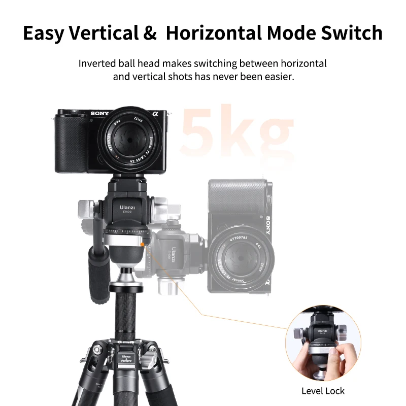 Горизонтальная шаровая головка Ulanzi EH09 Arca Quick Release для штатива 360 °