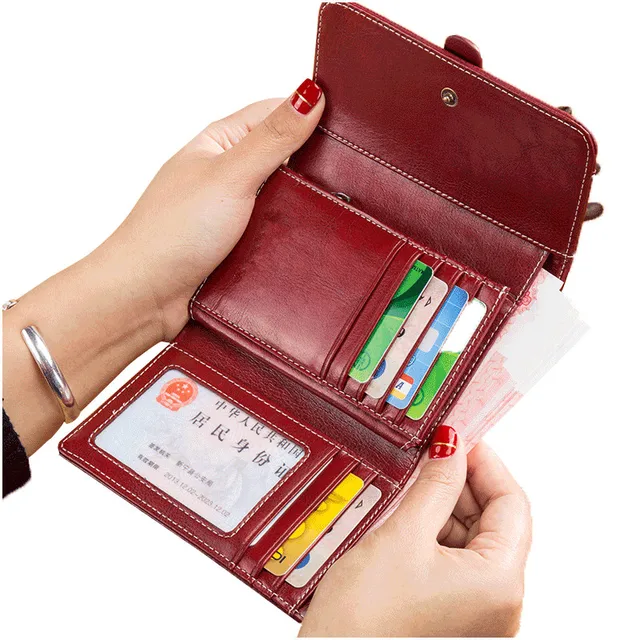 Women's Wallet Genuine Leather Wallet for Women RFID Blocking Business Credit Card Holder Clutch Money Bag Purse Woman 5