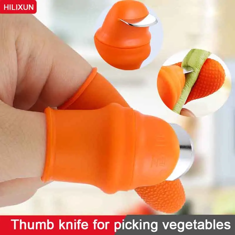 

Thumb Knife Garden Vegetable Harvesting Trimming Blade Multifunctional Kitchen Knife Silicone Pinch Plant Blade Garden Hand Tool
