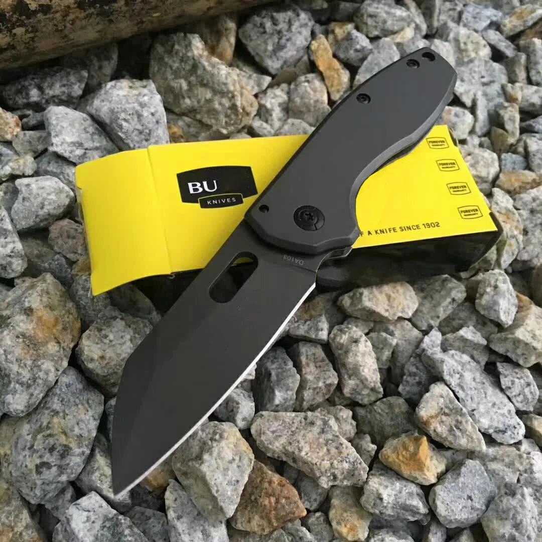 

BK DA103 Small Folding Knife 440 Blade, Steel Handle Mini Multi Survival Tactical Hunting Tool Survival Camping EDC Pocket Knofe