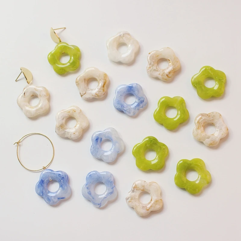 

Подвески из смолы с эффектом краски, 2 цвета, 8 шт., нишевые подвески в виде цветов для сережек, материалы для изготовления ювелирных изделий «...