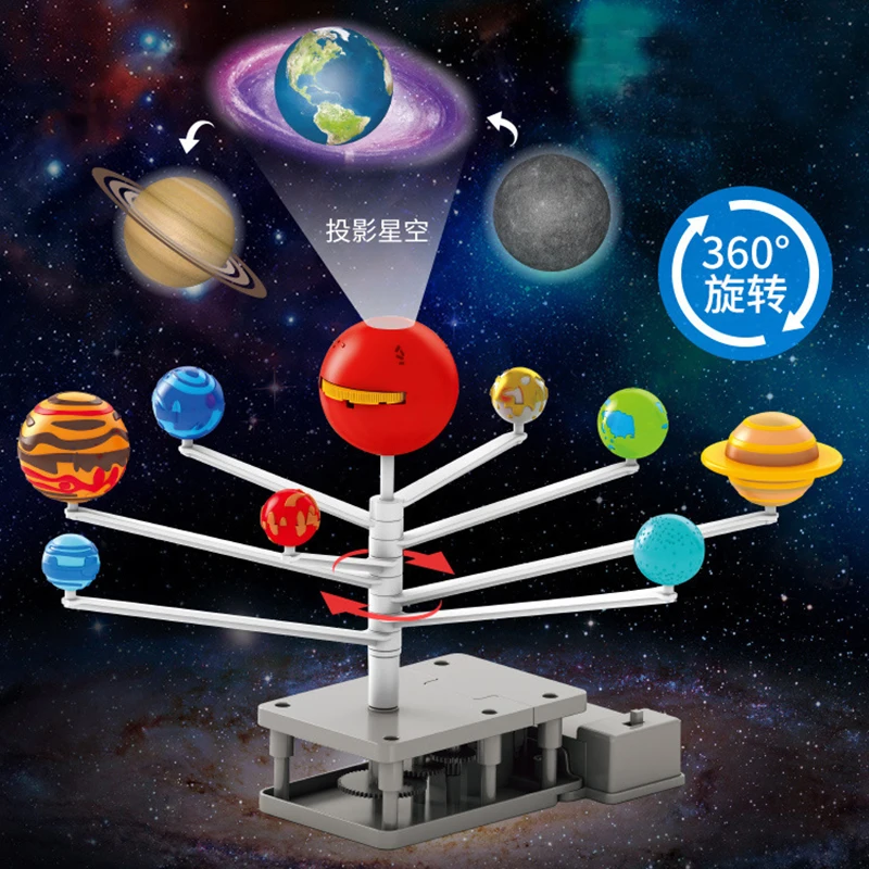 

Solar System Planetary Model 8 Planets Set Kids Science Steam Projector Puzzle Toys Rotating Astrometer Baby Education Toys