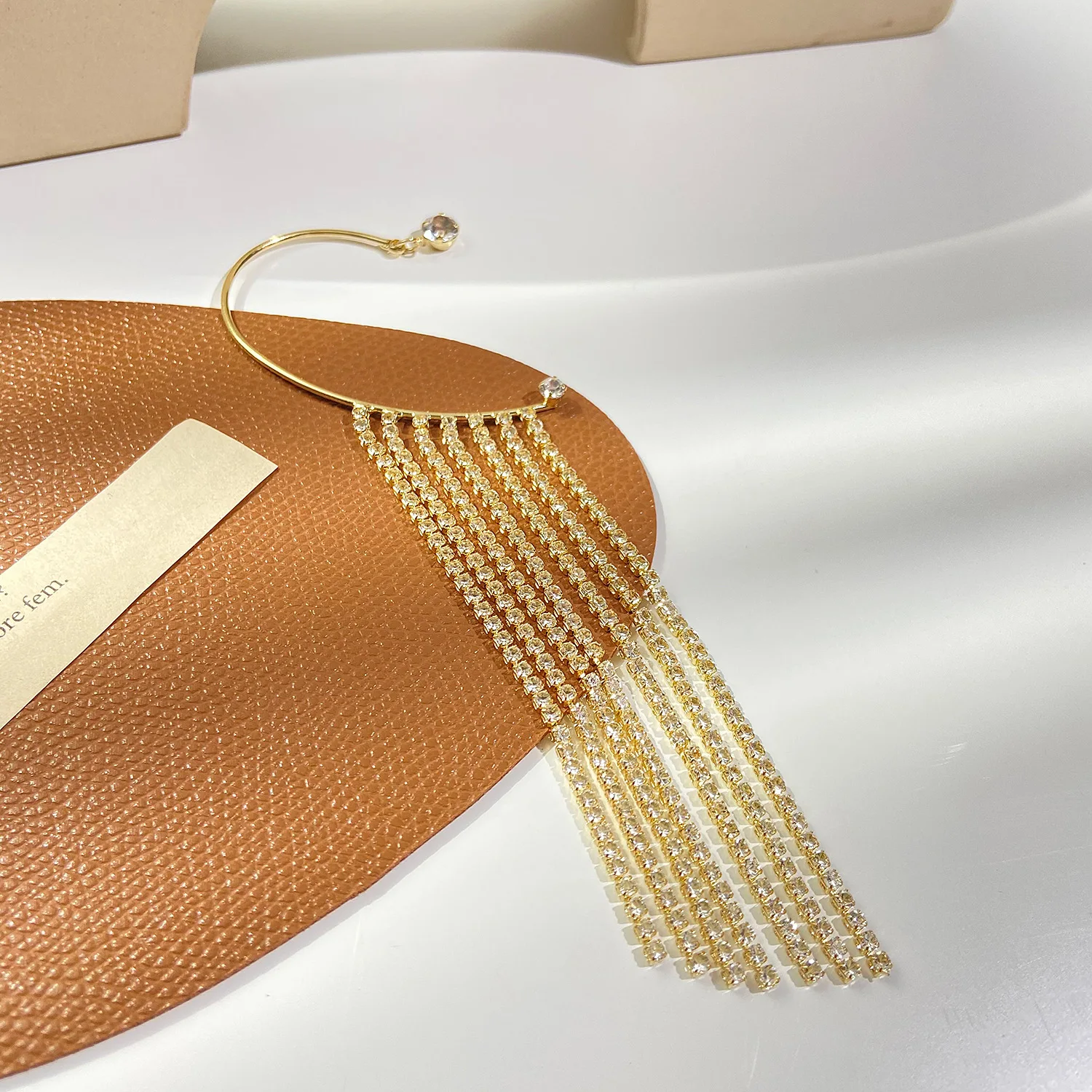 Длинные серьги-кисточки с феями циркона без отверстий серьги-каффы для женщин и