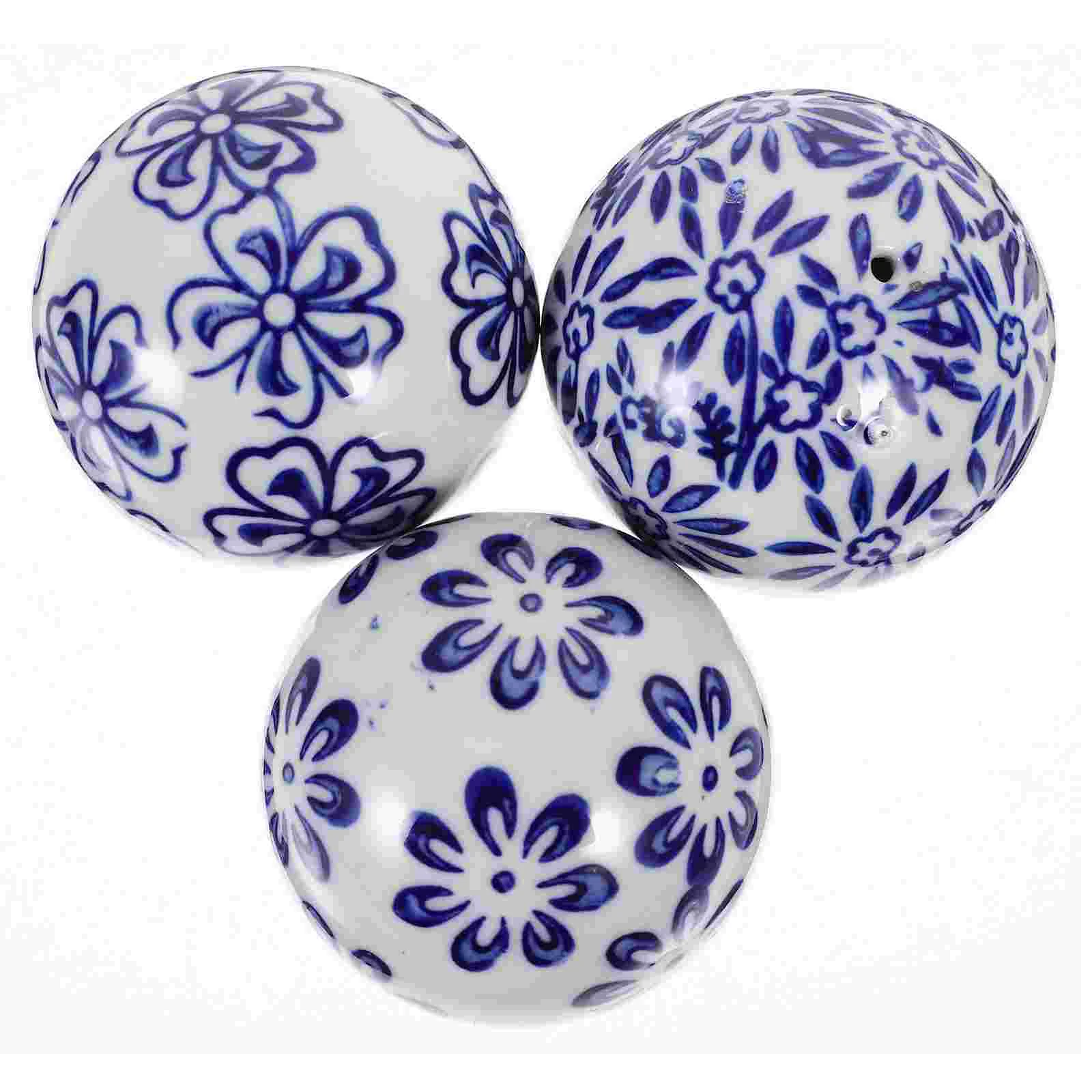 

floating balls ceramic orbs spheres: vintage floating decorative orbs for bowl vase basket tank home decor 3pcs random style
