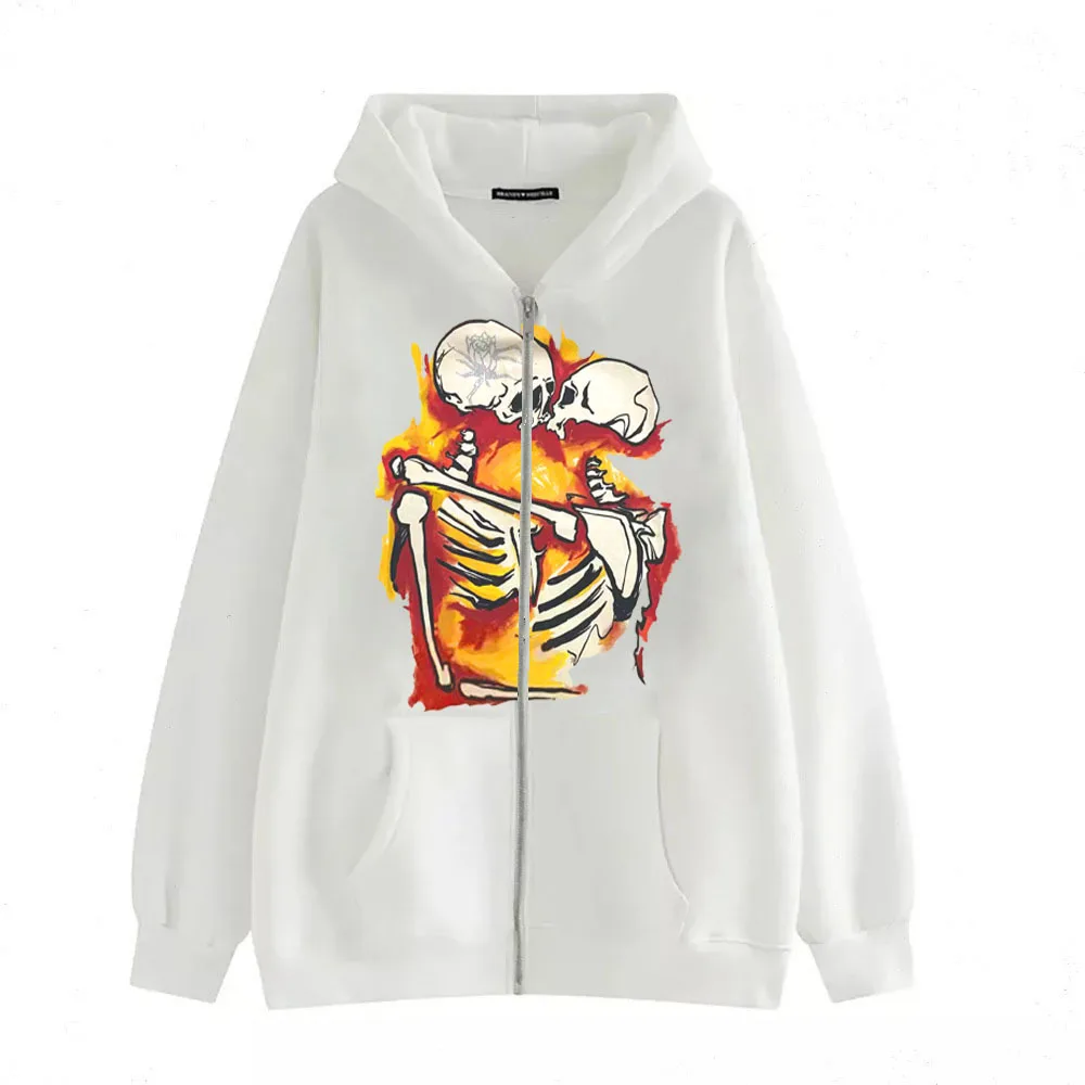 

Женская толстовка с капюшоном Goth, свитшот с длинным рукавом и принтом черепа в стиле панк, одежда на молнии в стиле 1920-х, y2k, уличная одежда