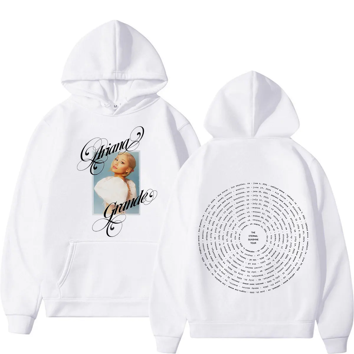 Фото Худи с принтом Ariana Grande The Eternal Sunshine Tour 2026, свободные толстовки для мужчин и женщин, осенне-зимняя модная повседневная толстовка-пуловер №4