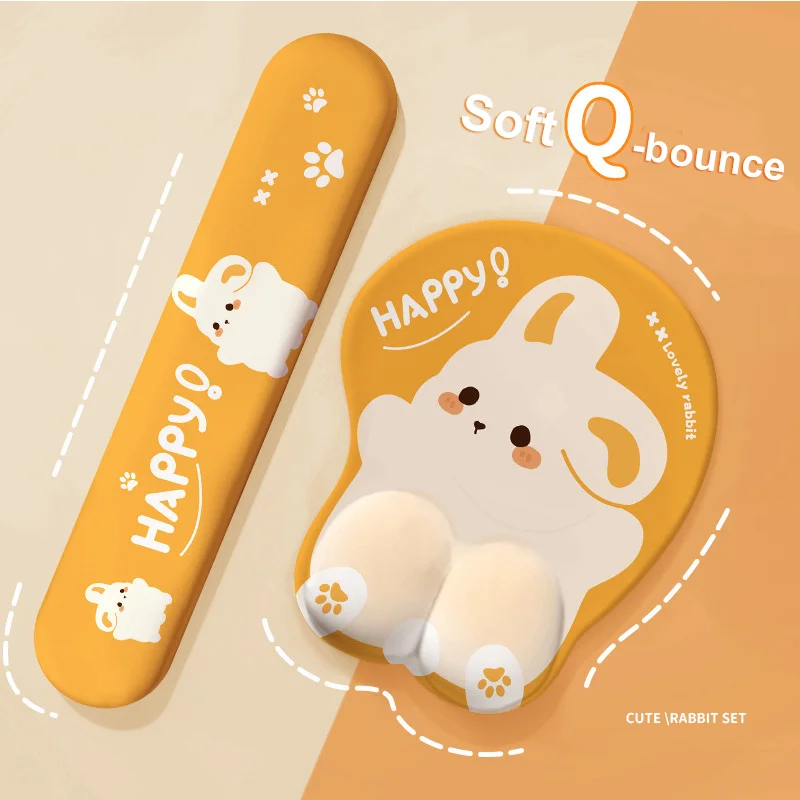 Коврик для мыши на запястье с симпатичным кроликом и ягодицами дизайнерская