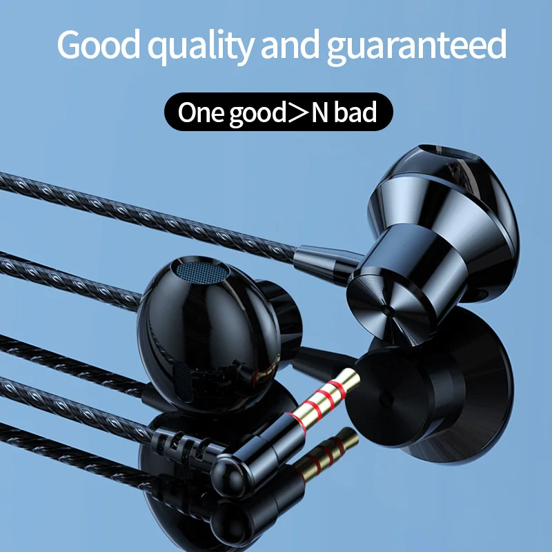 

EARDECO 3.5MM Wired Headphones with High Quality Cable L Curved Plug Earbuds Noise Canceling Headphone HiFi Bass Stereo Music