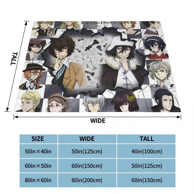 Флисовое одеяло Bungou с изображением бродячих собак весна-осень японское