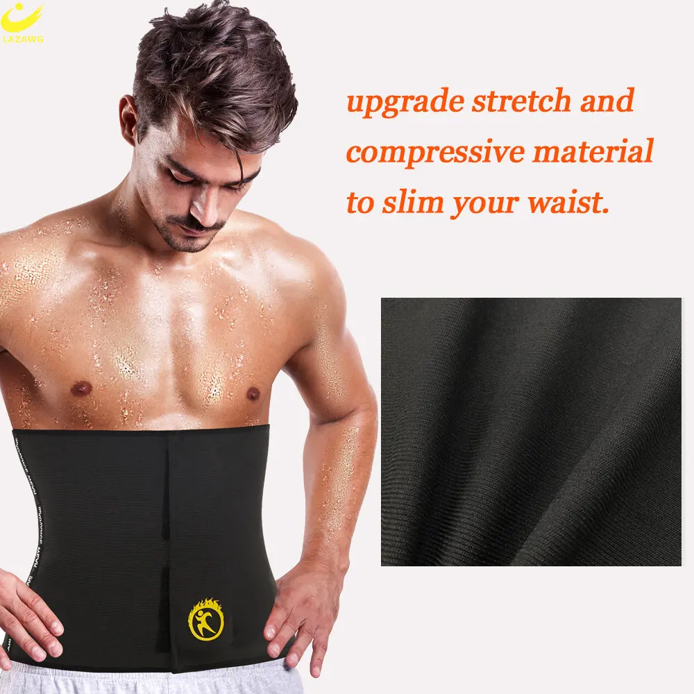 LAZAWG Men Waist Trainer Weight Loss Waist Cincher Trimmer Belly Control Belt Slimming Band Body Shaper Girdle Sport Gym
