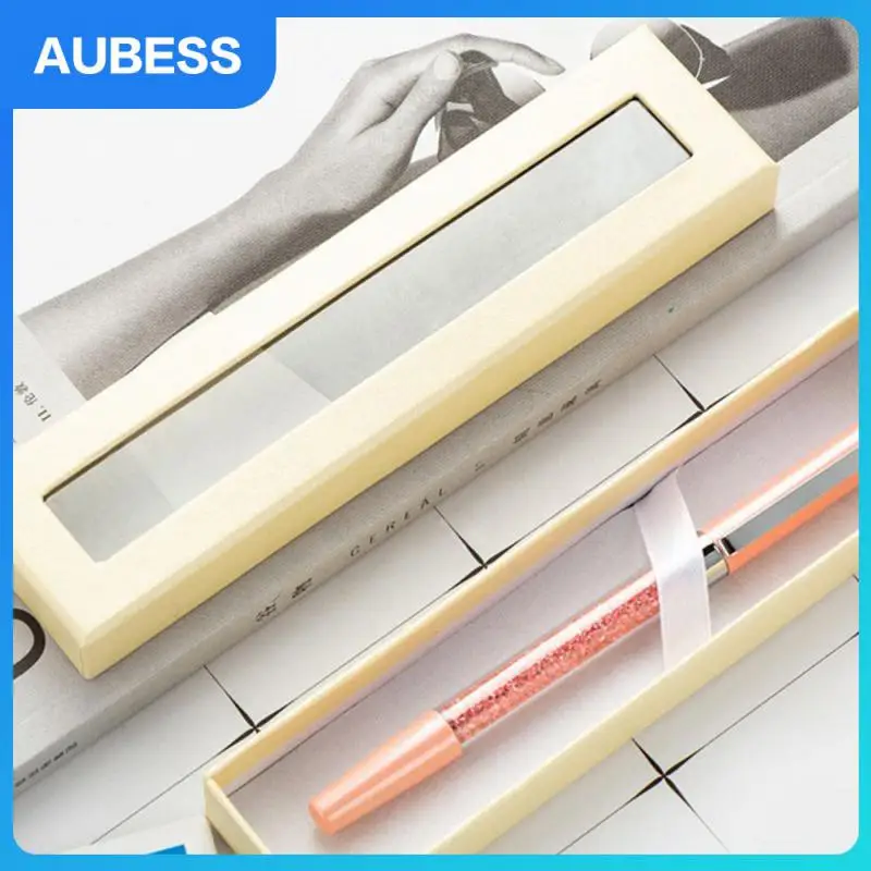 

Simple Pen Box Pen Box Innovative Design Transparent Metal Ballpoint Pen Box Carton Fashionable Interior Texture Delicate