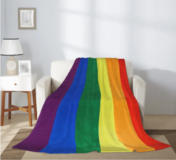 

Pride Throw Blanket, Gay Pride Flag Blanket, Super-Soft Extra-Large LGBT Rainbow Pride Blanket