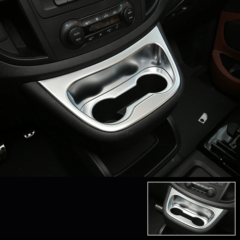 

abs car cup holder frame trims chrome for mercedes benz vito 2014 2015 2016 2017 2018 2019 w447 2021 2020 metris water 2022