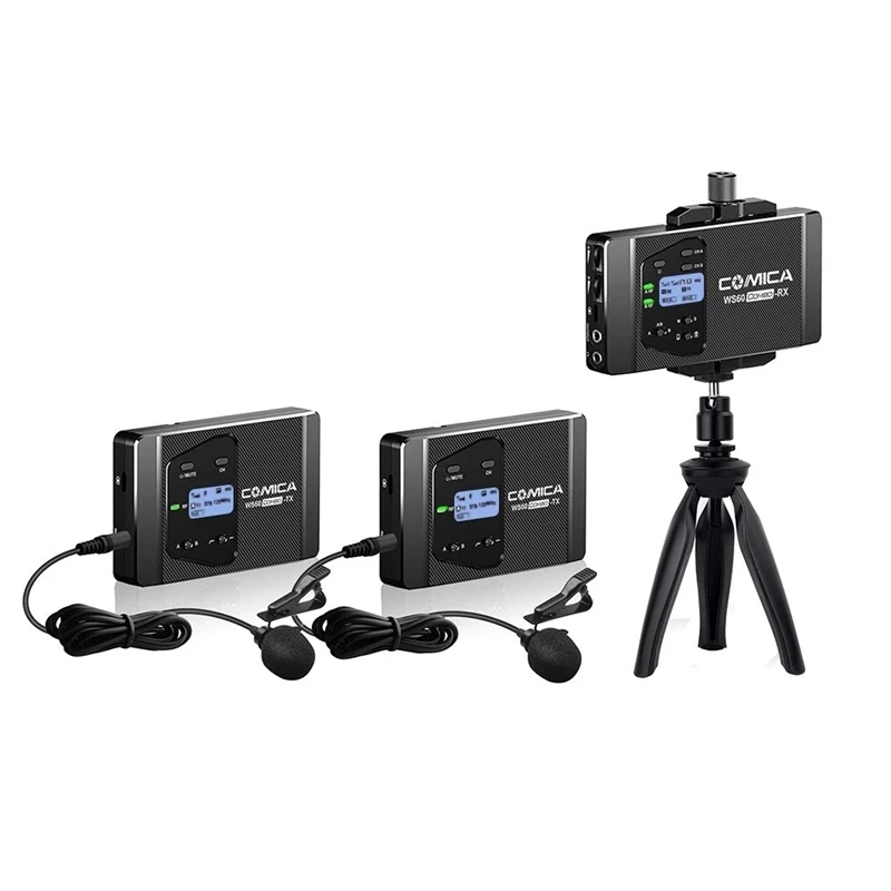 

Microphone CVM-WS60 COMBO Trigger Flexible Mini Wireless Mic System For Smartphone Camera Recording Studio Professional