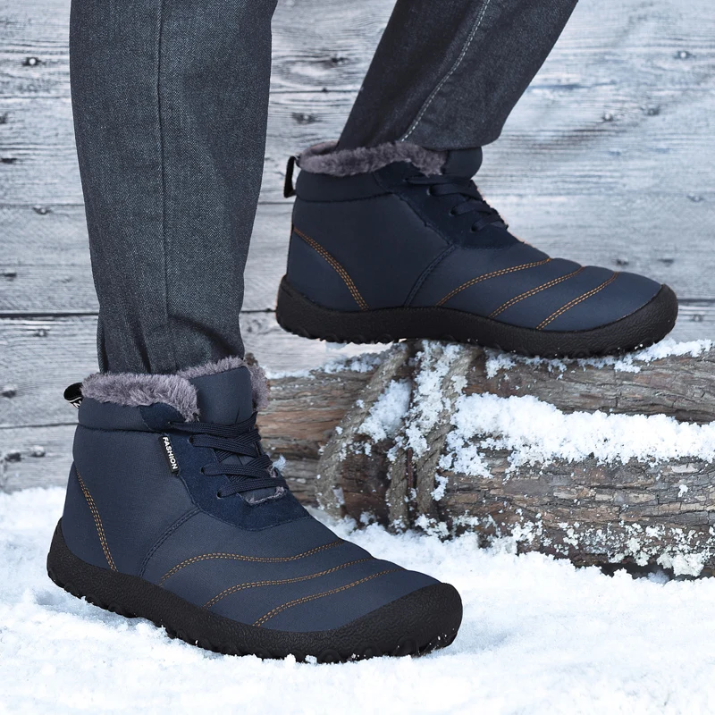 

Men's Boots Sneakers Outdoor Winter Snow Boots Super Warm Men Hiking Boots High Quality Waterproof Leather High Top Big Size 47