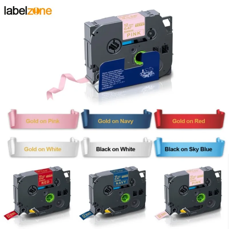 

Атласная лента для этикеток, 12 мм, совместимая с Brother P-Touch H110, этикетка для изготовления женских фотографий, Φ Tze R234 R231