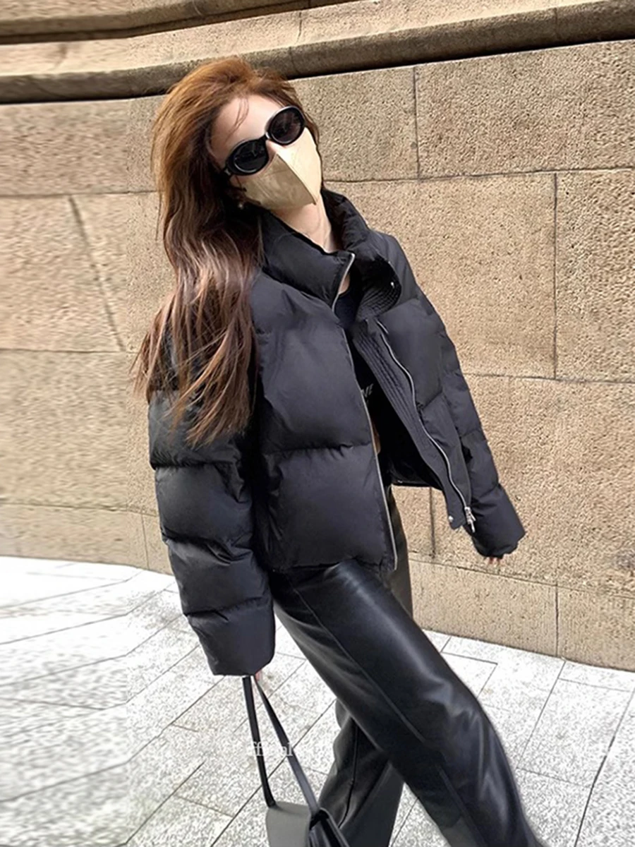 Европейские товары мода 2024 зимняя новая куртка на белом утином пуху женская с