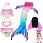 Женский купальный костюм с хвостом Русалочки, дизайнерский комплект бикини с хвостом Русалочки для косплея, купальник для девочек