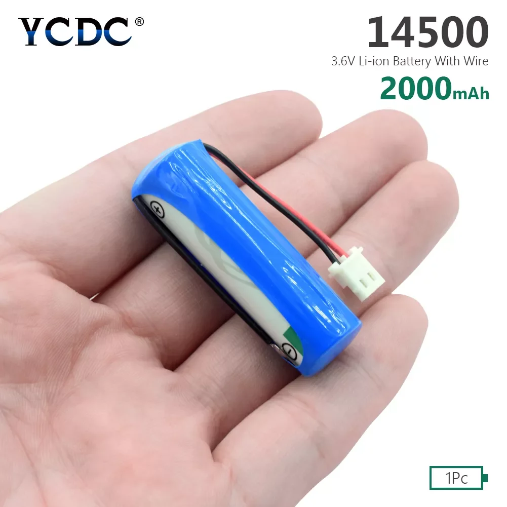 

2023New 1 Piece 3.6V 14500 2000mAh Li-SOCl2 14500 Batteries With Connector Plug For Mac Computers PLC Utility Metering Gas Water