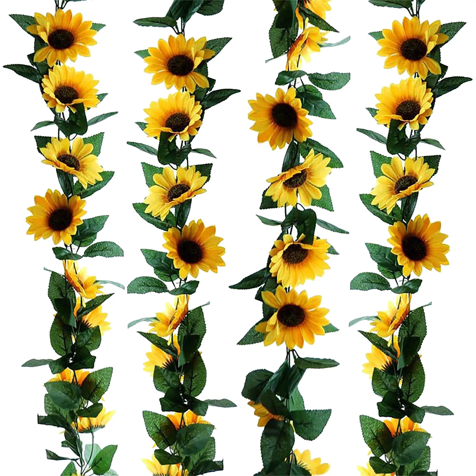 

For Wedding Vine Sunflower Silk Artificial Decoration Table Sunflower Garland Home Decor