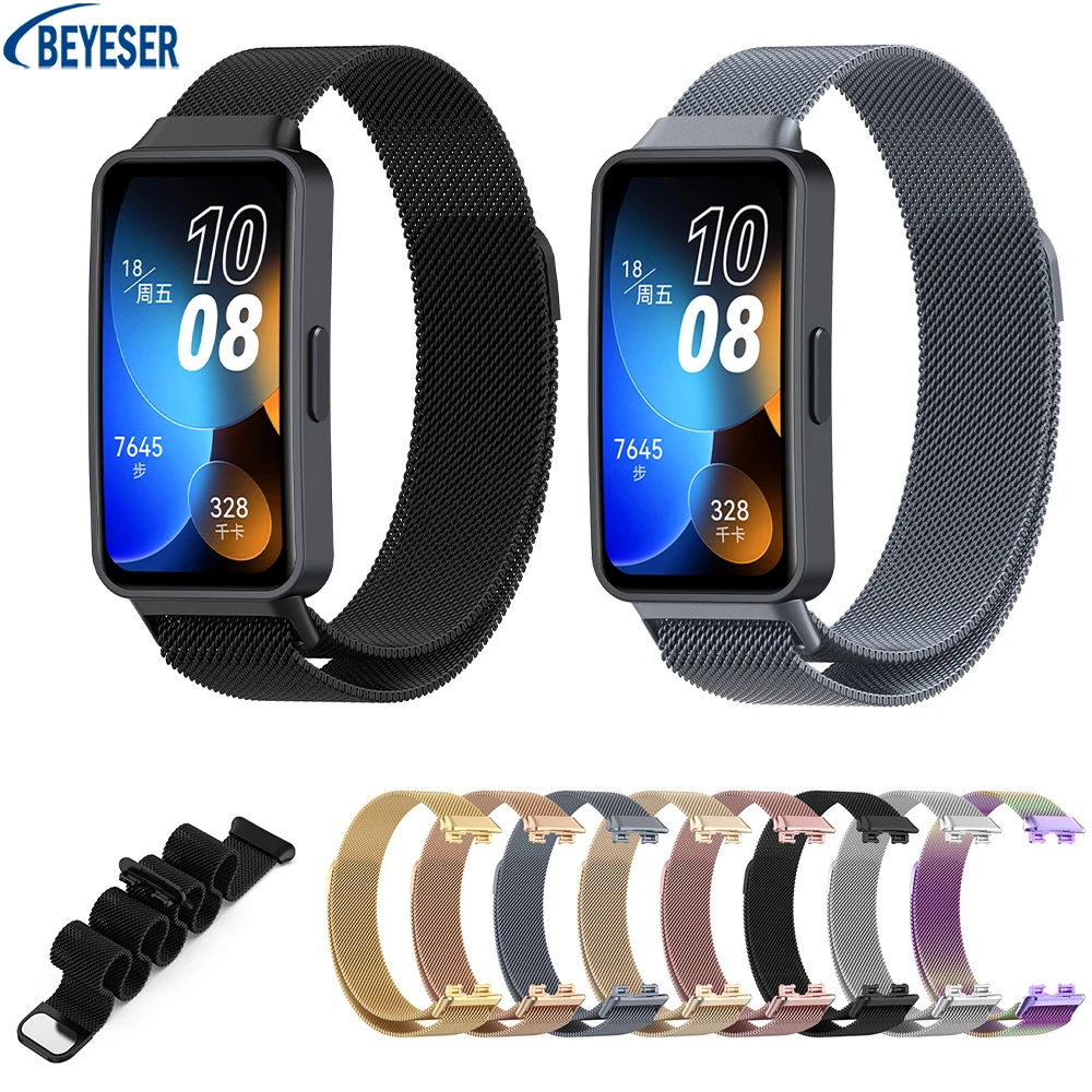 

Metal Strap For Huawei Band 8 Magnetic Suction Adjustable WatchBand Smart Watch Fashion Sports Bracelet Wristband Accessories