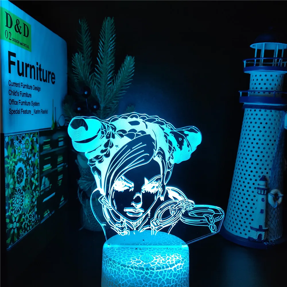 

LED Night Light Manga Stone Ocean Figure Jolyne Cujoh 3D Bedroom Decor Setup Gaming Room Atomsphere Display Kid Toy Gift MX