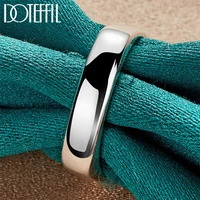 doteffil 925 sterling silver square circle ring for women man brand fashion simple wedding engagement party jewelry